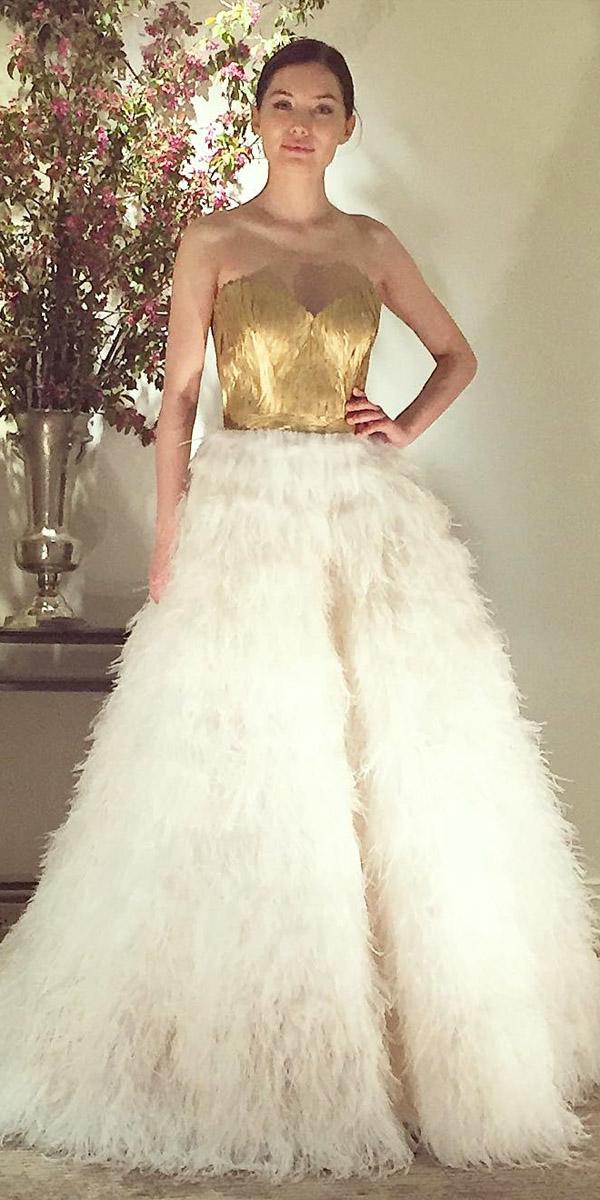 24 Beautiful Feather Wedding Dresses Trend For 2017