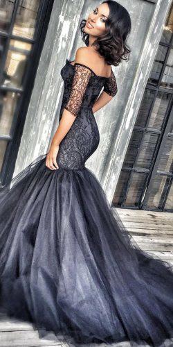 mermaid black wedding dress with tulle skirt by KateS