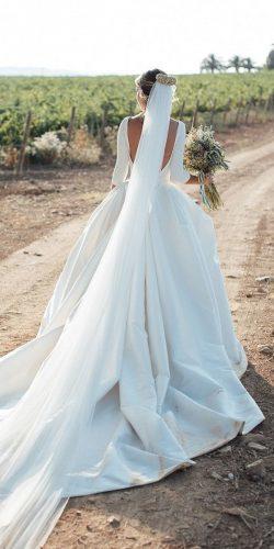 spring wedding dresses ball gown with long sleeves low back kiwo estudio