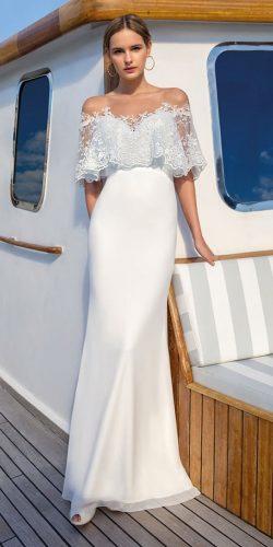 spring wedding dresses sheath with lace cape demetrios bride