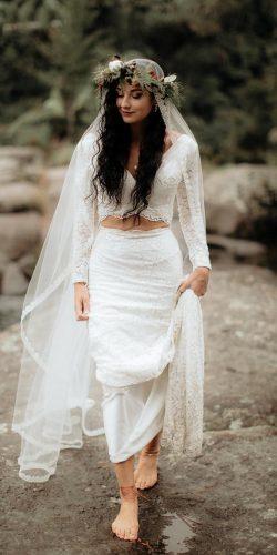 spring wedding dresses with long sleeves detached skirt rustic chasewild photos