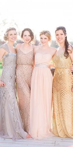 neutral sequin bridesmaid dresses