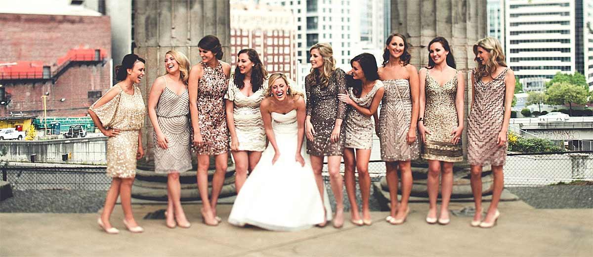 Metallic Bridesmaid Dresses
