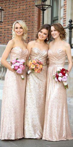 glitter rose gold bridesmaid dresses
