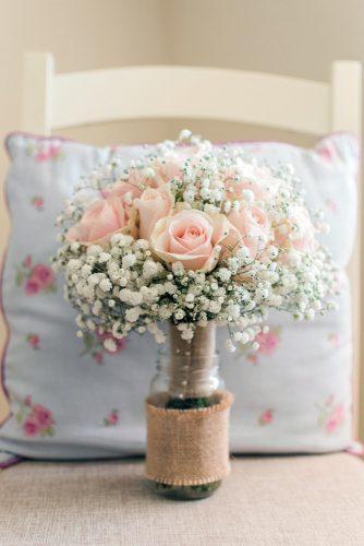 babys breath wedding ideas bouquet with pink flowers charlotte leys photography