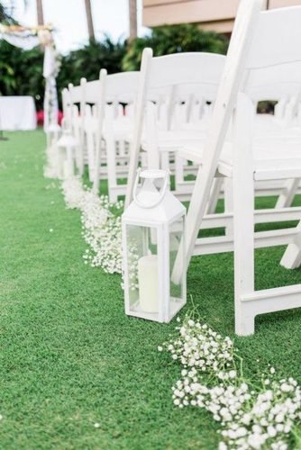 babys breath wedding ideas outdoor aisle with white lantern thompson photography group