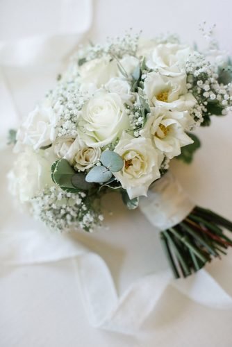 babys breath wedding ideas small bouquet with white roses and baby breath jordan_denike