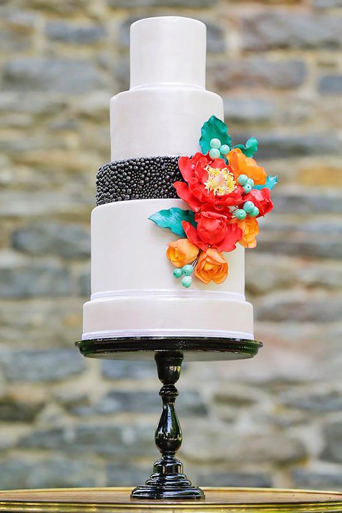 fondant flower wedding cakes