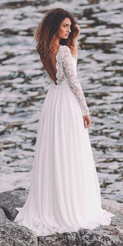 straight lace wedding dress with sleeves