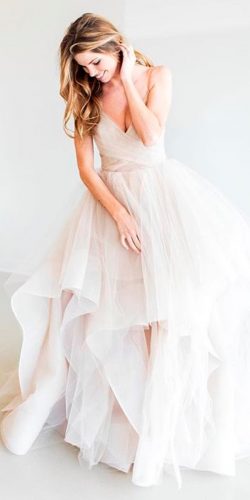 simple wedding dresses flowy ball gown spaghetti straps sweetheart neck miss hayley paige