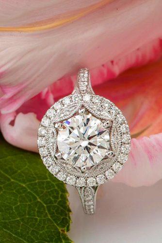 round cut halo effect engagement rings 6