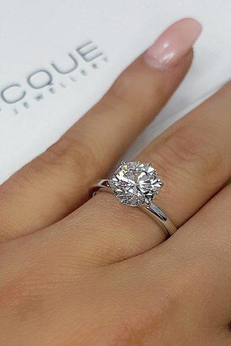 round engagement rings simple solitaire diamond white gold