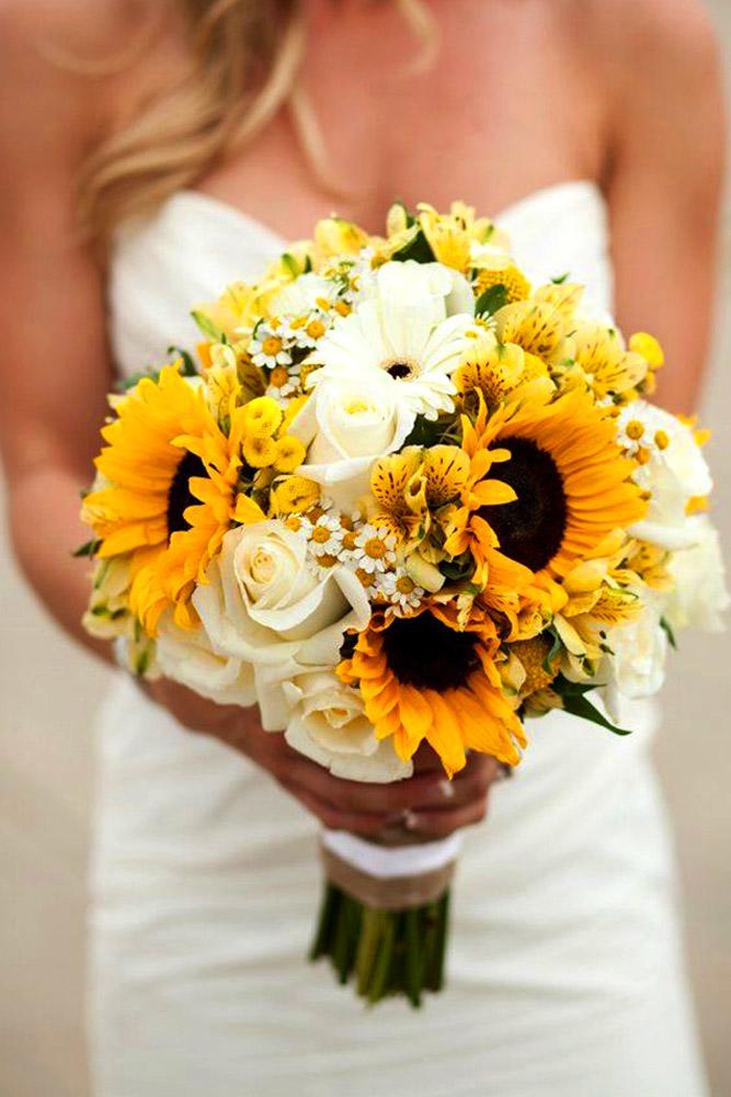 sunflower bouquets with white flowers 1