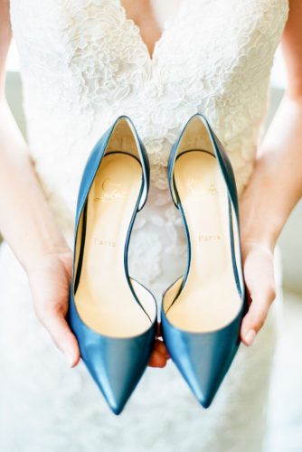 christian louboutin blue flats