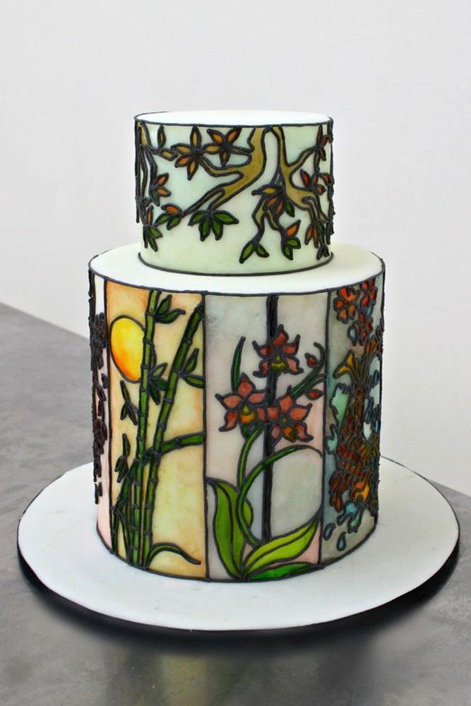 30 Best Stained Glass Wedding Cakes For Party Wedding Forward