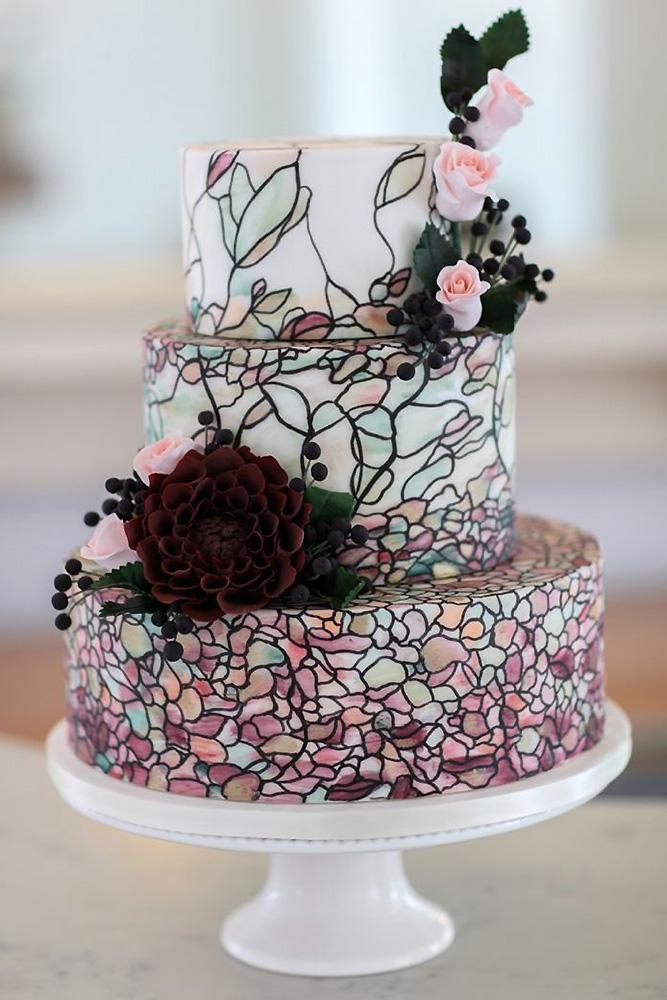 30 Best Stained Glass Wedding Cakes For Party Wedding Forward