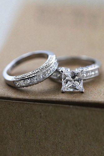 Shop Auriya 14k Gold 1 2ctw Vintage Princess Cut Solitaire Diamond Engagement Ring Set Overstock 17997989