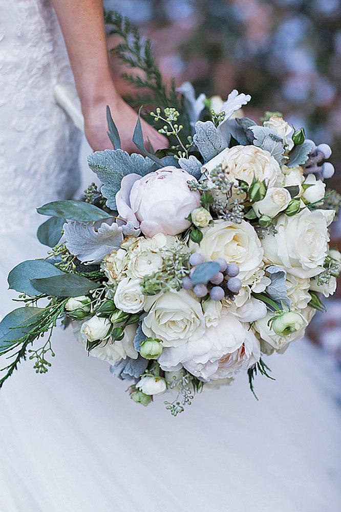 Trend Alert For Winter 24 Silver And Grey Wedding Bouquets