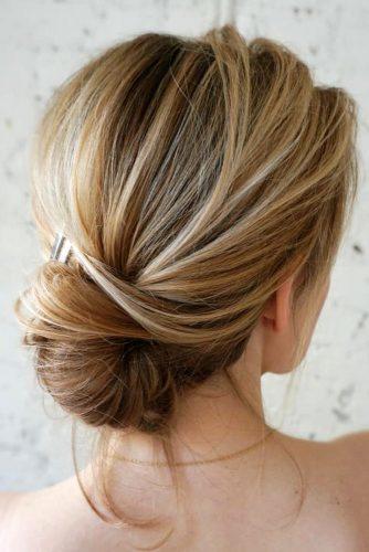 wedding bun hairstyles low blonde twisted for medium length sarahwhair