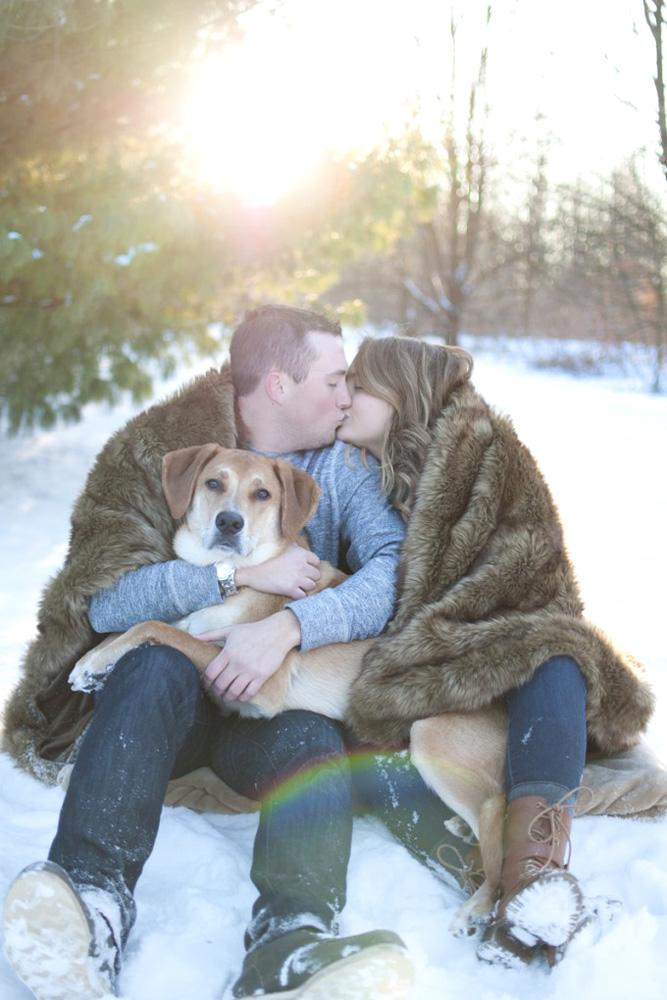 winter engagement shoot with your dog 2