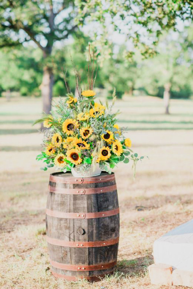 sunflower wedding decor ideas barrel kati hewitt