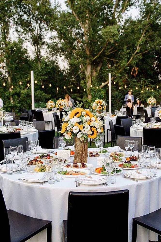 Sunflower Wedding Decor Ideas To Bright, Sunflower Table Arrangements For Weddings