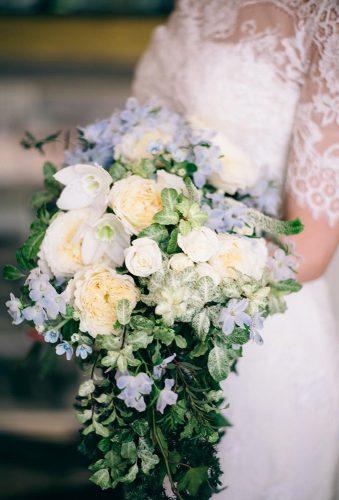 bridal bouquet shapes casacade bouquet with blue flowers homemadefloral