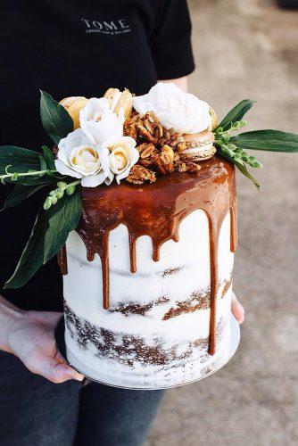 drip rustic bridal cakes 6