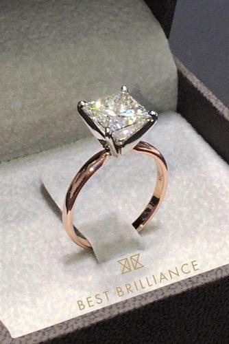 engagement ring ideas ring inspiration rose gold princess cut simple ring