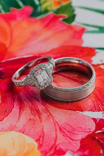  kirk kara engagement rings emerald cut diamond halo gold main