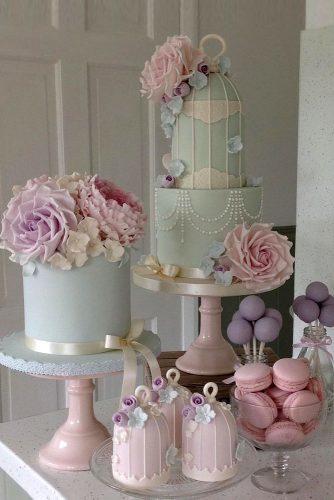 wedding cake designers in pink and blue nuances