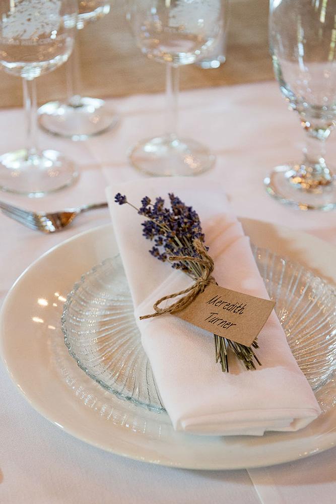 lavender wedding decor ideas table setting with white dishes with lavender svetlana photography
