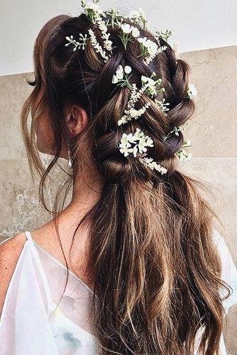 bridesmaid hairstyles with flowers