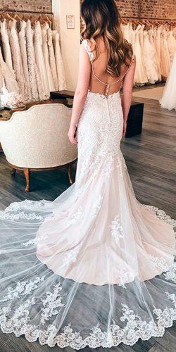 stella york wedding dresses fit and flare sheath lace low back with straps and train