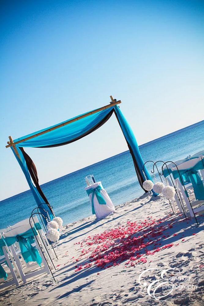 blue wedding theme arch beach wedding edina kiss