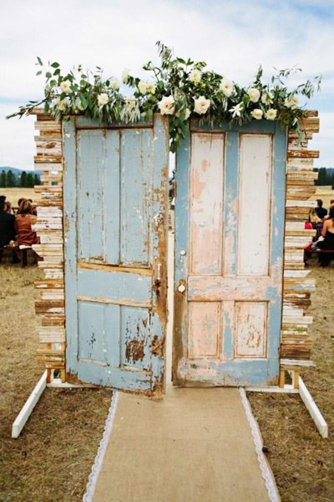 blue wedding theme doors with flowers green door photography