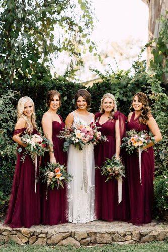 white and maroon wedding dress