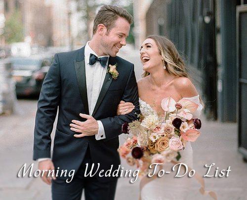 wedding day timeline morning wedding planning bride and groom happy together