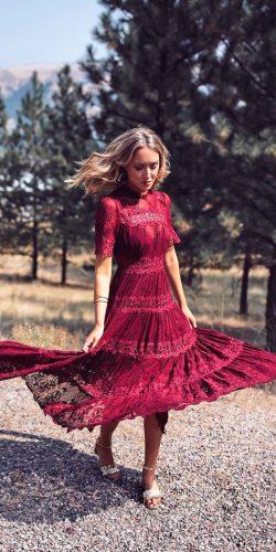 wedding guest dresses burgundy