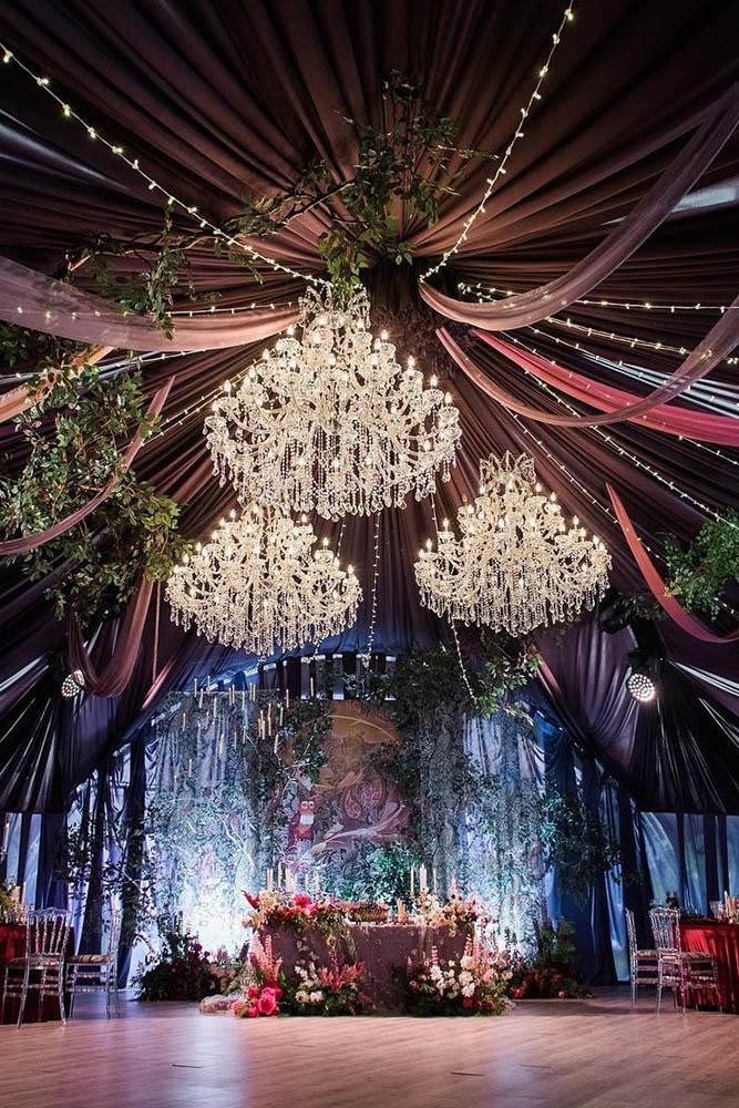 wedding tent a mystical atmosphere of green garlands and flowers flowerbazar via instagram