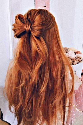 wedding hairdos long hair half up half down ulyana aster