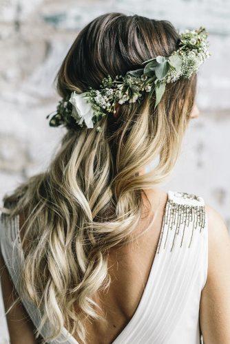 wedding hairdos ombre with flower crown mackensey alexander