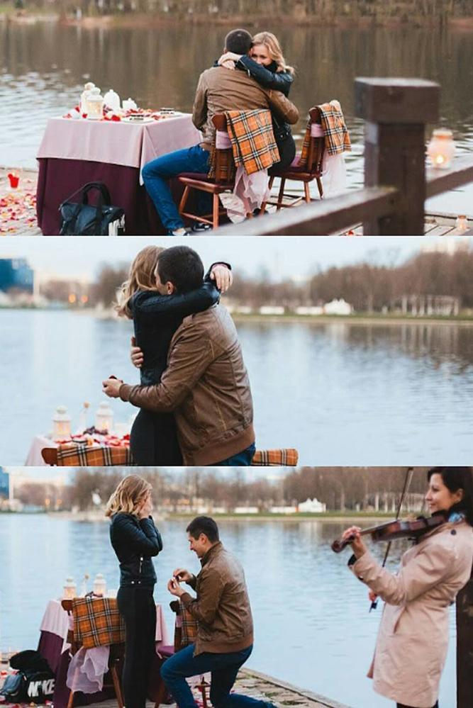 wedding proposal ideas romantci-oudoor propose near the river