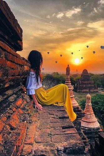 best honeymoon spots myanmar girl with beautiful sunset