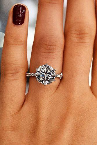top engagement ring ideas solitaire diamond pave white gold band
