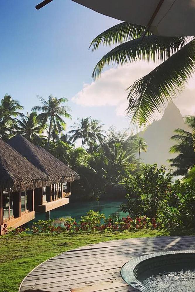tropical honeymoon destinations bora bora near the mountain jessruiz 88 via instagram