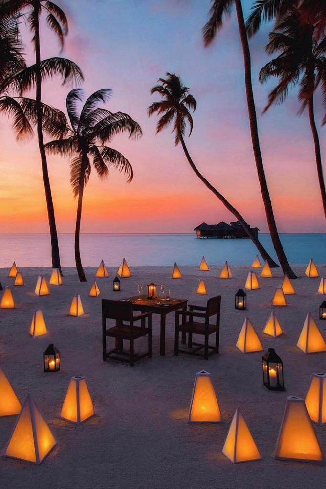 tropical honeymoon destinations maldives romantic evening on the beach alexpreview via instagram