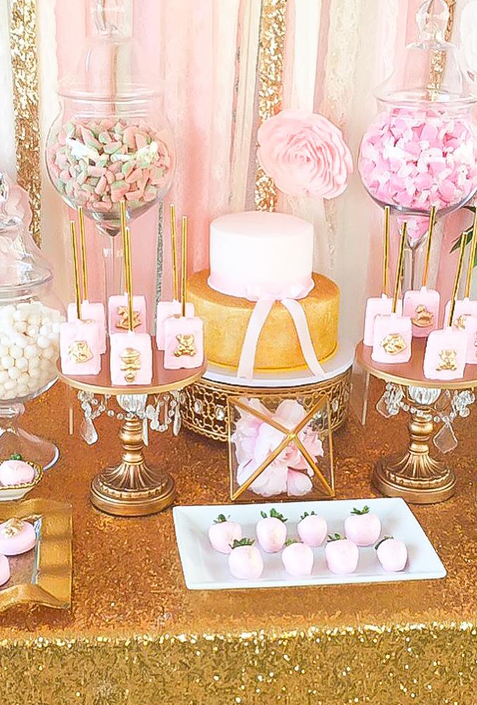 wedding dessert table ideas vintage modern pink gold desert table swttoothbuffets