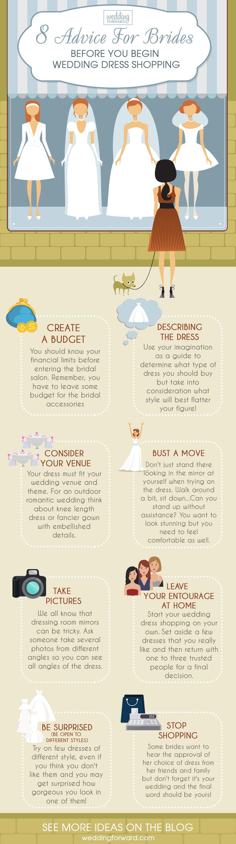 wedding dress infographics tips before bride shopping advice for budget choose dress