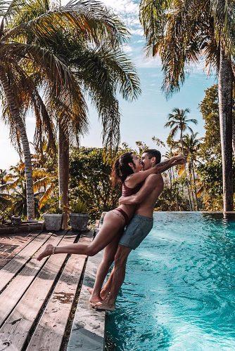 affordable honeymoon packages punta cana happy couple together near pool